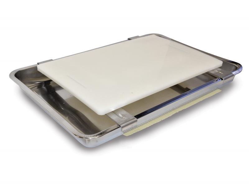 15.4� x 10.2� Carving / Filet Cutting Board with Stainless Steel Drip Pan